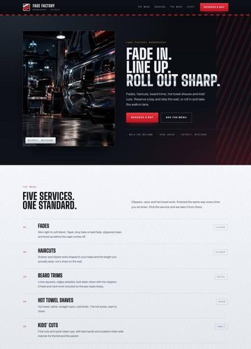 Fade Factory Barbershop website design