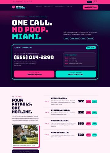 Pooper Troopers website design